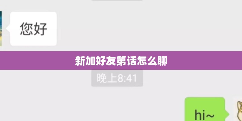 新加好友第话怎么聊