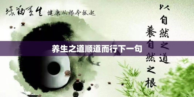 养生之道顺道而行下一句