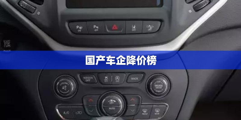 国产车企降价榜 国产车企降价榜