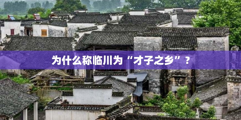 为什么称临川为“才子之乡”? 为什么称临川为“才子之乡”?