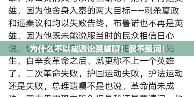 为什么不以成败论英雄啊!很不赞同! 为什么不以成败论英雄啊!很不赞同!
